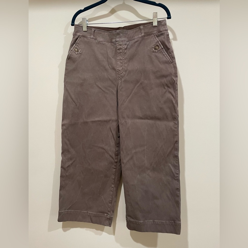 SPANX Stretch Twill Wide Leg Crop Pant Size XL